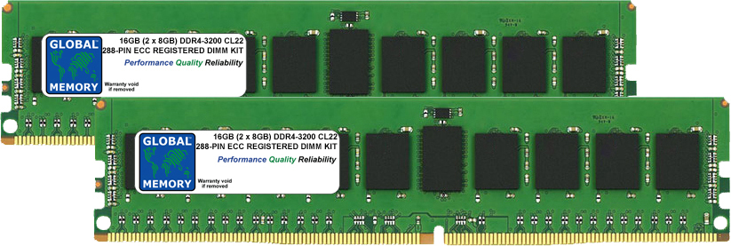 16GB (2 x 8GB) DDR4 3200MHz PC4-25600 288-PIN ECC REGISTERED DIMM (RDIMM) MEMORY RAM KIT FOR FUJITSU SERVERS/WORKSTATIONS (2 RANK KIT CHIPKILL)